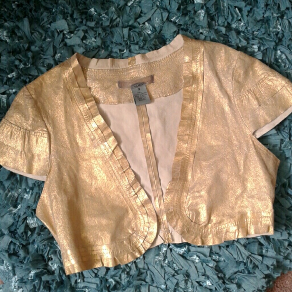 Gold leather vest